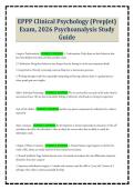 EPPP Clinical Psychology &lpar;PrepJet&rpar; Exam&comma; 2026 Psychoanalysis Study Guide