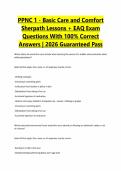 PPNC 1 - Basic Care and Comfort Sherpath Lessons &plus; EAQ Exam Questions With 100&percnt; Correct Answers &vert; 2026 Guaranteed Pass