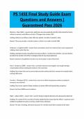 PS 145E Final Study Guide Exam Questions and Answers &vert; Guaranteed Pass 2026