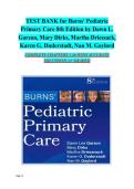 Burns Pediatric Primary Care 8th Edition TEST BANK &vert; 9780323882316 &vert; All Chapters Included