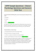 EPPP Sample Questions - Clinical Psychology Questions and Answers 2026 Test