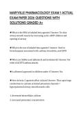 MARYVILLE PHARMACOLOGY EXAM 1 ACTUAL EXAM PAPER 2026 QUESTIONS WITH SOLUTIONS GRADED A&plus;