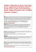 CBIS Certified Brain Injury Specialist Exam &lpar;2026&rpar; &vert; Exam-Style Questions&comma; Study Guide & Practice Test &vert; Verified Answers &vert; Grade A