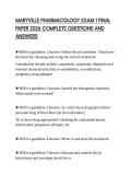 MARYVILLE PHARMACOLOGY EXAM 1 FINAL PAPER 2026 COMPLETE QUESTIONS AND ANSWERS