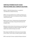 MARYVILLE PHARMACOLOGY EXAM 1 PRACTICE PAPER 2026 COMPLETE SOLUTIONS
