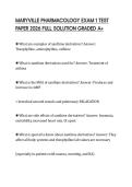 MARYVILLE PHARMACOLOGY EXAM 1 TEST PAPER 2026 FULL SOLUTION GRADED A&plus;