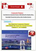Test Bank for Corporate Finance 13th Edition By Stephen Ross&comma; Randolph Westerfield&comma; Jeffrey Jaffe&comma; Bradford Jordan