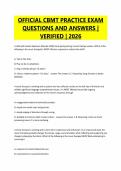 OFFICIAL CBMT PRACTICE EXAM QUESTIONS AND ANSWERS &vert; VERIFIED &vert; 2026