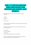NURS 1141 PRACTICE QUESTIONS EXAM 4 NEW CONTENT EXAM QUESTIONS AND ANSWERS &vert; 2026 &vert; GRADED A&plus;