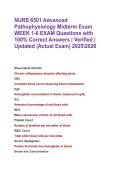 NURS 6501 Advanced  Pathophysiology Midterm Exam  WEEK 1-6 EXAM Questions with  100&percnt; Correct Answers &vert; Verified &vert;  Updated &lpar;Actual Exam&rpar; 20252026