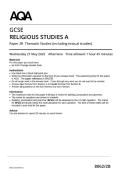 2025 AQA GCSE RELIGIOUS STUDIES A 8062&sol;2B PAPER 2B THEMATIC STUDIES &lpar;INCUDING TEXTUAL STUDIES&rpar; QUESTION PAPER &plus; MARK SCHEME