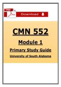 CMN 552 Module 1 Study Guide &lpar;2026&sol;2027&rpar; &lpar;PDF&rpar; &vert; Primary Care Nursing &vert; University of South Alabama