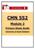 CMN 552 Module 2 Study Guide &lpar;2026&sol;2027&rpar; &lpar;PDF&rpar; &vert; Primary Care Nursing &vert; University of South Alabama