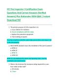 ICC Fire Inspector I Certification Exam  Questions And Correct Answers &lpar;Verified  Answers&rpar; Plus Rationales 2026 Q&A &vert; Instant  Download Pdf 