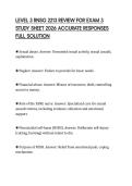 LEVEL 3 RNSG 2213 REVIEW FOR EXAM 3 STUDY SHEET 2026 ACCURATE RESPONSES FULL SOLUTION
