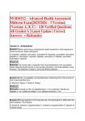 NURS6512 &ndash; Advanced Health Assessment Midterm Exam 2025&sol;2026 &ndash; 3 Versions &lpar;Versions A&comma; B&comma; C&rpar; &ndash; 120 Verified Questions All Graded A &vert; Latest Update &vert; Correct Answers  &plus; Rationales