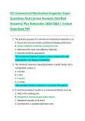 ICC Commercial Mechanical Inspector Exam  Questions And Correct Answers &lpar;Verified  Answers&rpar; Plus Rationales 2026 Q&A &vert; Instant  Download Pdf