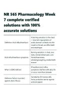 NR 565 Pharmacology Week 7 complete verified solutions with 100- accurate solutions&period;