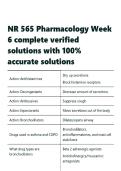 NR 565 Pharmacology Week 6 complete verified solutions with 100- accurate solutions&period;