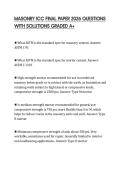 MASONRY ICC FINAL PAPER 2026 QUESTIONS WITH SOLUTIONS GRADED A&plus;
