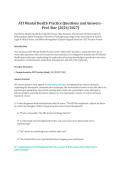 ATI Mental Health Practice Questions &vert; Psychiatric Nursing & Therapeutic Interventions with Prof&period; Star
