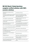 NR 565 Week 2 Study Questions complete verified solutions with 100- accurate solutions