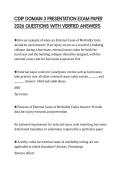CDIP DOMAIN 3 PRESENTATION EXAM PAPER 2026 QUESTIONS WITH VERIFIED ANSWERS