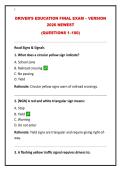 DRIVER&rsquo;S EDUCATION FINAL EXAM &ndash; VERSION 2026 NEWEST
