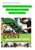 Test Bank For Principles Of Cost Accounting&comma;   17th Edition Edward J&period; Vanderbeck   Chapters 1 - 10&comma; Complete