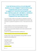 NUR 105 WEEK 8 FINAL EXAM 2026&sol;2027  WITH ACTUAL CORRECT QUESTIONS AND  VERIFIED DETAILED ANSWERS  &vert;CURRENTLY TESTING QUESTIONS AND  SOLUTIONS&vert;ALREADY GRADED A&plus;&vert;NEWEST  &vert;JUST RELEASED&excl;&excl;&vert;BRAND NEW  VERSION&excl;&excl;&vert;GUARANTEED PASS