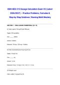 BSN HESI 215 Dosage Calculation Exam V2 &lpar;Latest 2026&sol;2027&rpar; &ndash; Practice Problems&comma; Formulas & Step-by-Step Solutions &vert; Nursing Math Mastery