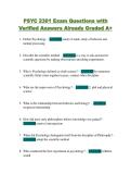 PSYC 2301 Exam Questions with  Verified Answers Already Graded A&plus;