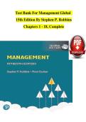 Test Bank For Management Global 15th Edition By Stephen P&period; Robbins Chapters 1 - 18&comma; Complete