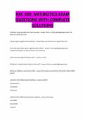 NSC 830&colon; ANTIBIOTICS EXAM QUESTIONS WITH COMPLETE SOLUTIONS