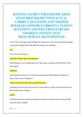 SPINNING INSTRUCTOR CERTIFICATION  EXAM PREP 2026&sol;2027 WITH ACTUAL  CORRECT QUESTIONS AND VERIFIED  DETAILED ANSWERS &vert;CURRENTLY TESTING  QUESTIONS AND SOLUTIONS&vert;ALREADY  GRADED A&plus;&vert;NEWEST &vert;JUST   RELEASED&excl;&excl;&vert;GUARANTEED PASS