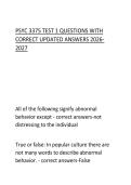 PSYC 3375 TEST 1 QUESTIONS WITH CORRECT UPDATED ANSWERS 2026-2027
