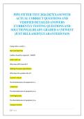 PIPE FITTER TEST 2026&sol;2027EXAM WITH  ACTUAL CORRECT QUESTIONS AND  VERIFIED DETAILED ANSWERS  &vert;CURRENTLY TESTING QUESTIONS AND  SOLUTIONS&vert;ALREADY GRADED A&plus;&vert;NEWEST  &vert;JUST RELEASED&excl;&excl;&vert;GUARANTEED PASS 