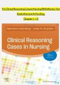 Test Bank for Clinical Reasoning Cases in Nursing 8th Edition by Mariann M&period; Harding