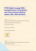 FTCE English Language Skills &vert; Strategies Review of Key Quizzes with Correct Answers &lpar;Newest Update&comma; 2026 &vert; 2027&rpar; Graded A&period;     