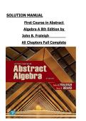 SOLUTION MANUAL First Course in Abstract Algebra A 8th Edition by John B&period; Fraleigh  All Chapters Full Complete