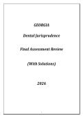 Georgia Dental Jurisprudence Final Assessment Review 2026 &lpar;Qns & Ans&rpar;