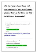 NYC Sign Hanger License Exam &ndash; Full  Practice Questions And Correct Answers  &lpar;Verified Answers&rpar; Plus Rationales 2026  Q&A &vert; Instant Download Pdf