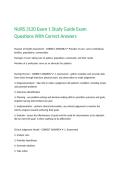 NURS 3120 Exam 1 Study Guide Exam Questions With Correct Answers 