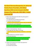 Test Bank Pharmacotherapeutics for Advanced  Practice Nurse Prescribers&comma; 6th Edition  Questions With Correct Answers &lpar;Verified  Answers&rpar; Plus Rationales 2026 Q&A &vert; Instant  Download Pdf 