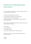 NURS 301 Exam 3 Study Questions With Correct Answers 
