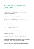 NURS 301 Final Exam Questions With Correct Answers 