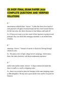 CE SHOP FINAL EXAM PAPER 2026 COMPLETE QUESTIONS AND VERIFIED SOLUTIONS