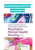 Test Bank For Davis Advantage for Townsend&rsquo;s  Essentials of Psychiatric Mental Health Nursing 9th Edition Karyn Morgan Chapters 1 - 32 &vert; Complete