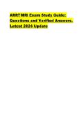 ARRT MRI Exam Study Guide&colon;  Questions and Verified Answers&period;  Latest 2026 Update 