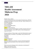 GCU-NRS 420 &lpar;Health Assessment&rpar; Midterm Prep 2026 &lpar;Qns & Ans